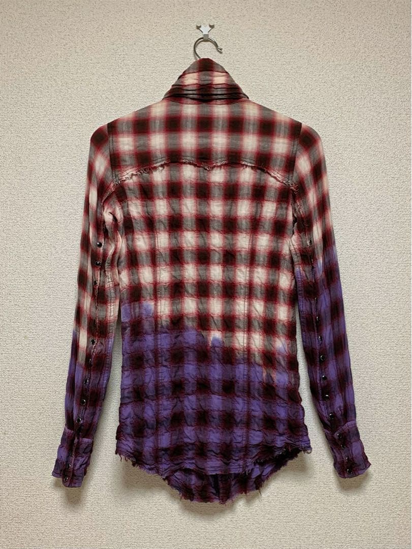 L.G.B. グラデーション チェックシャツ シワ加工 shirt 00s
