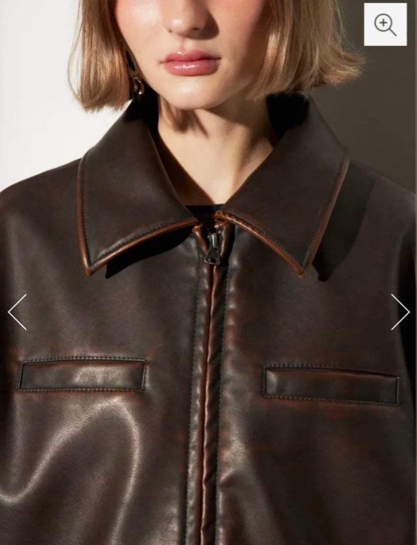 MICHIXSLYダークブラウン フェイクジャケット 美品