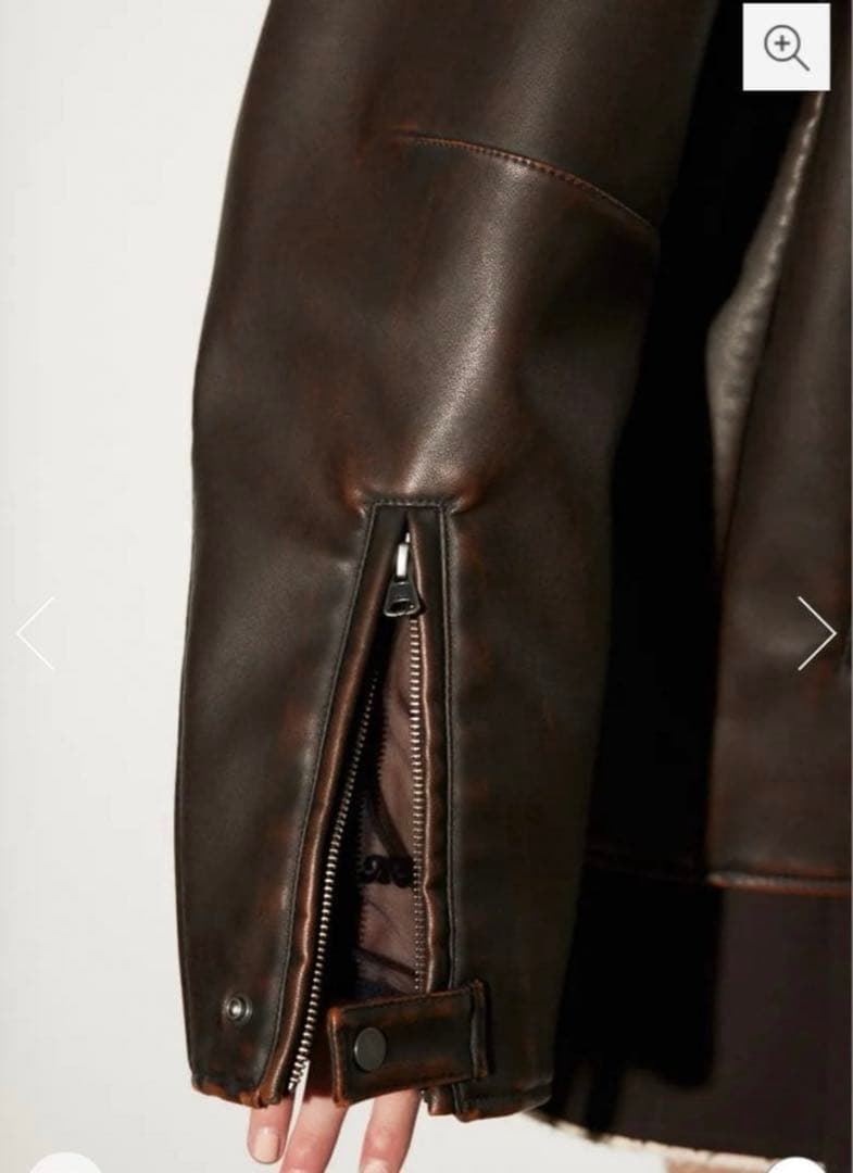 MICHIXSLYダークブラウン フェイクジャケット 美品