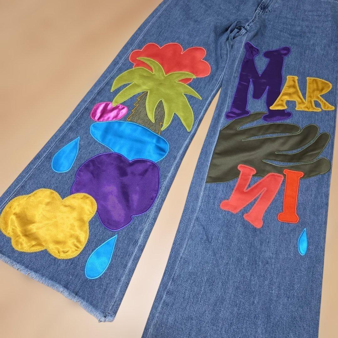 新品　MARNI 　ノーバカンシーイン　カラフルパッチワークデニムパンツ