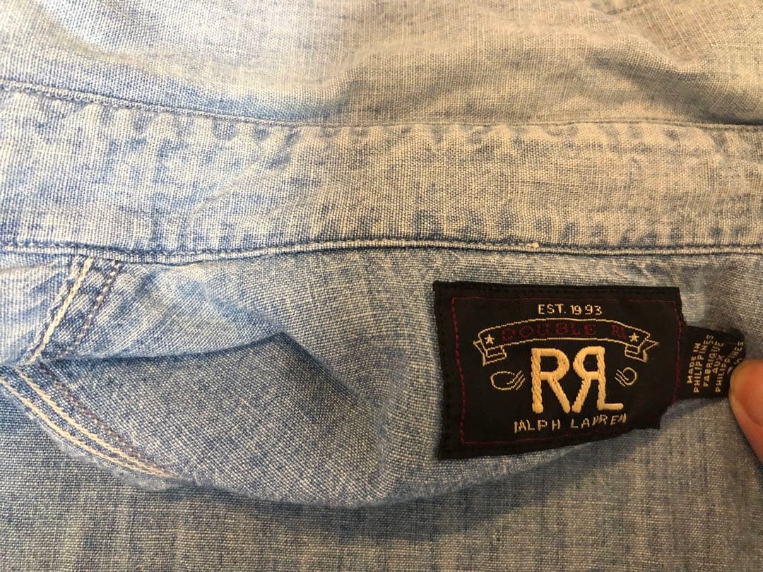 「サイズ誤記載だった為訂正」木村拓哉着用　RRL シャンブレーシャツ S