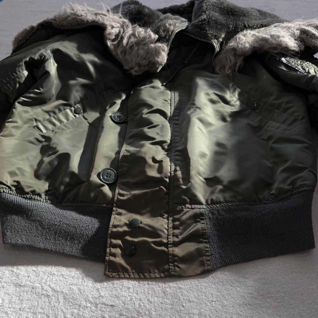 90s アルファインダストリーズ　N-2B USA製　短丈　Y2K カーキ　L