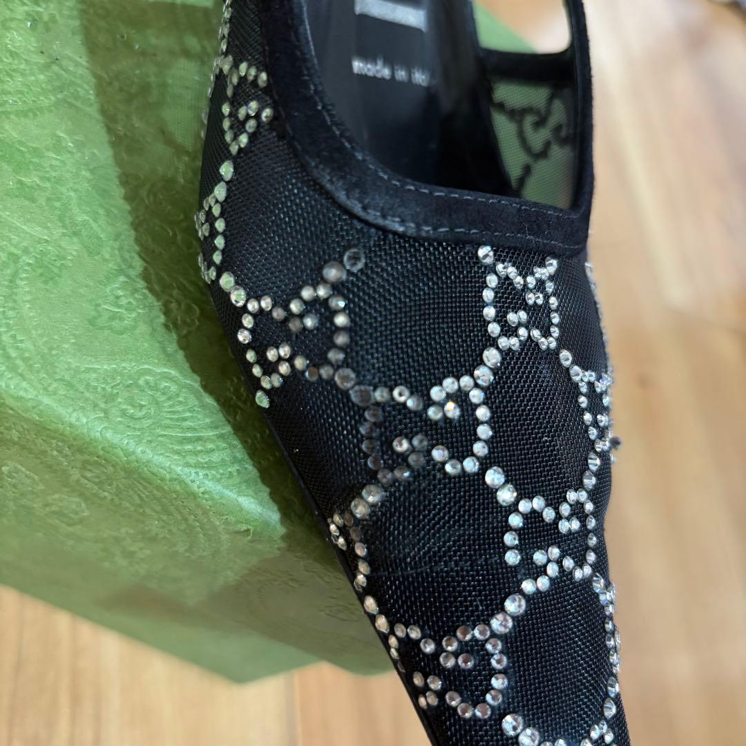 GUCCI GG クリスタル スリングバック パンプス
