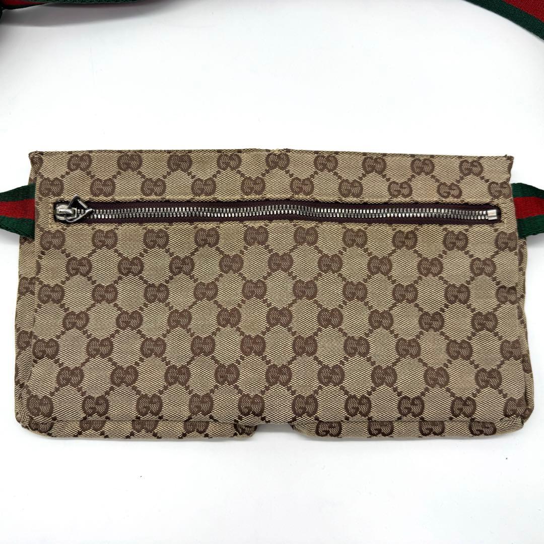 GUCCI ボディバッグ ウエストポーチ GG キャンバス ブラウン