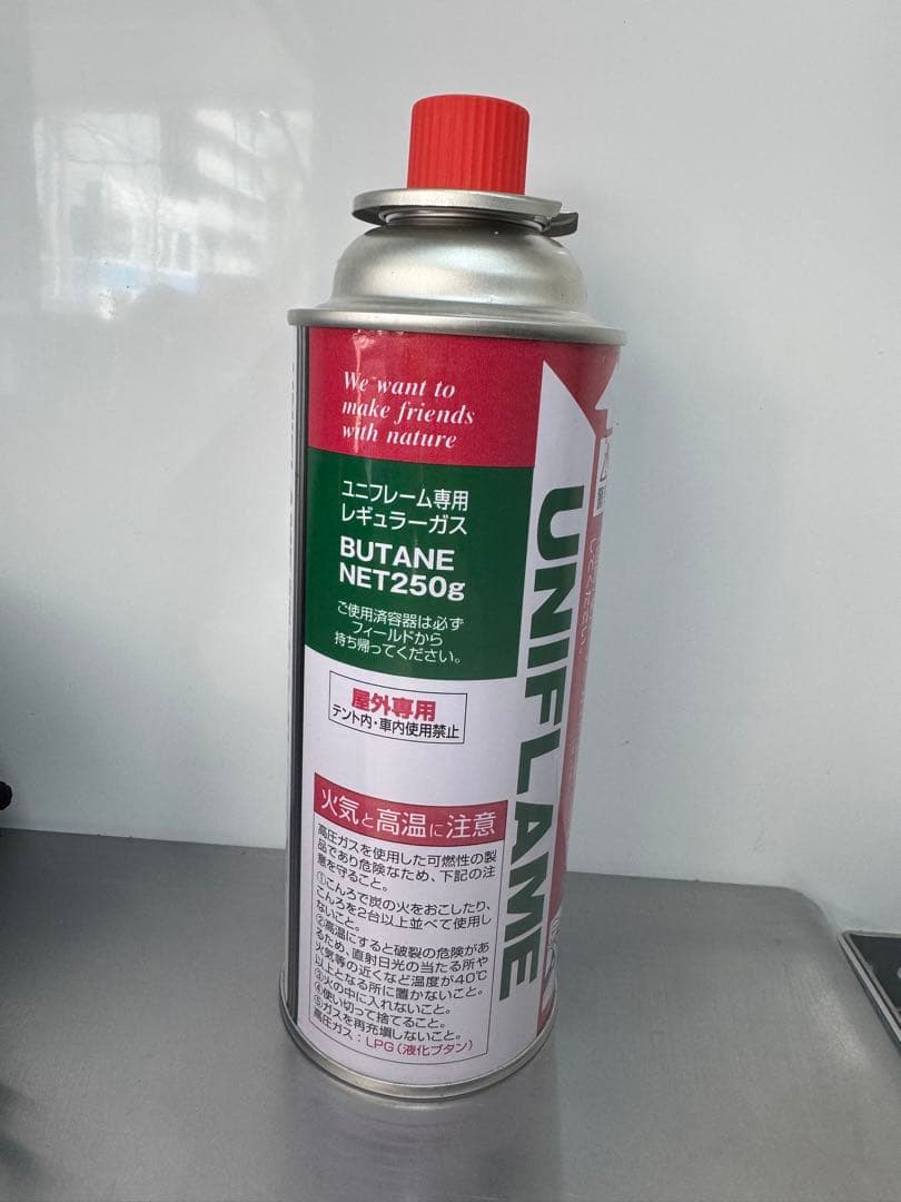 UNIFLAME シングルバーナーコンロ 収納袋付き(ガスボンベ付)
