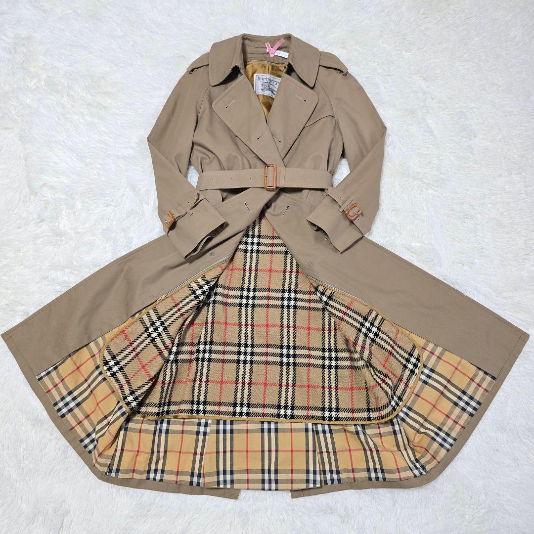 美品✨バーバリー トレンチコート ライナー付き ノバチェック 白タグ