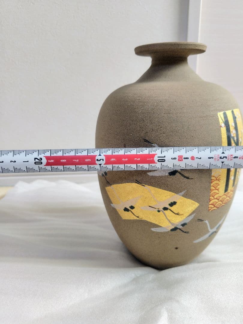 九谷焼　穂光　 陶器　つぼ型　花瓶　花器