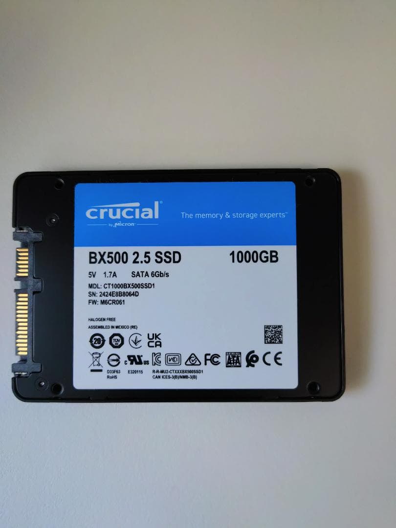 内蔵型SSD Crucial 1TB SATA SSD CT1000BX500SSD1JP