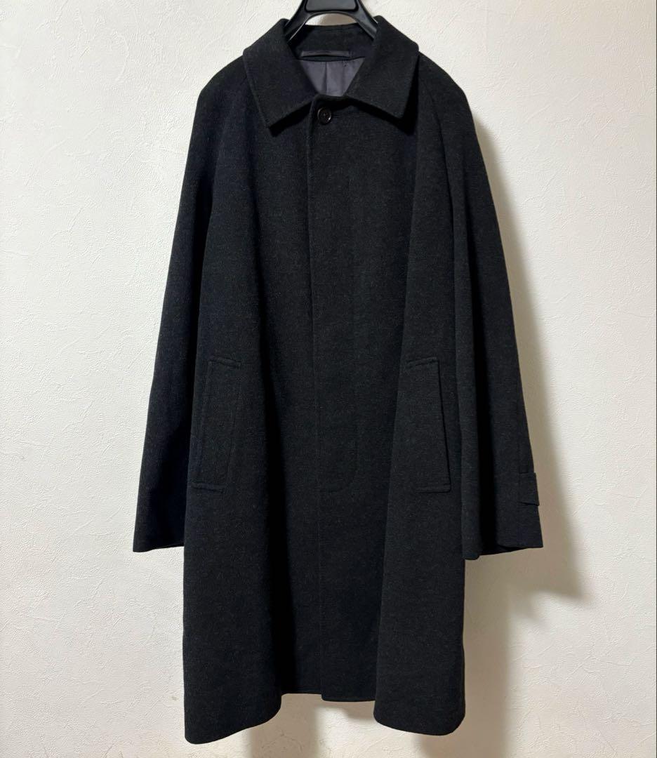美品 BEAMS F ビームス バルカラー ウール コート ラグランスリーブ