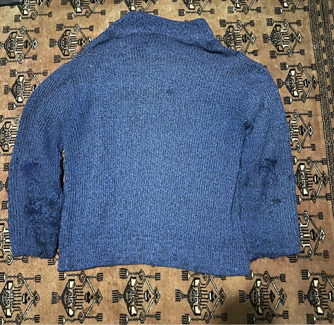 1960-70s フランス　ビンテージ　ニットジャケット　ダメージ　襤褸