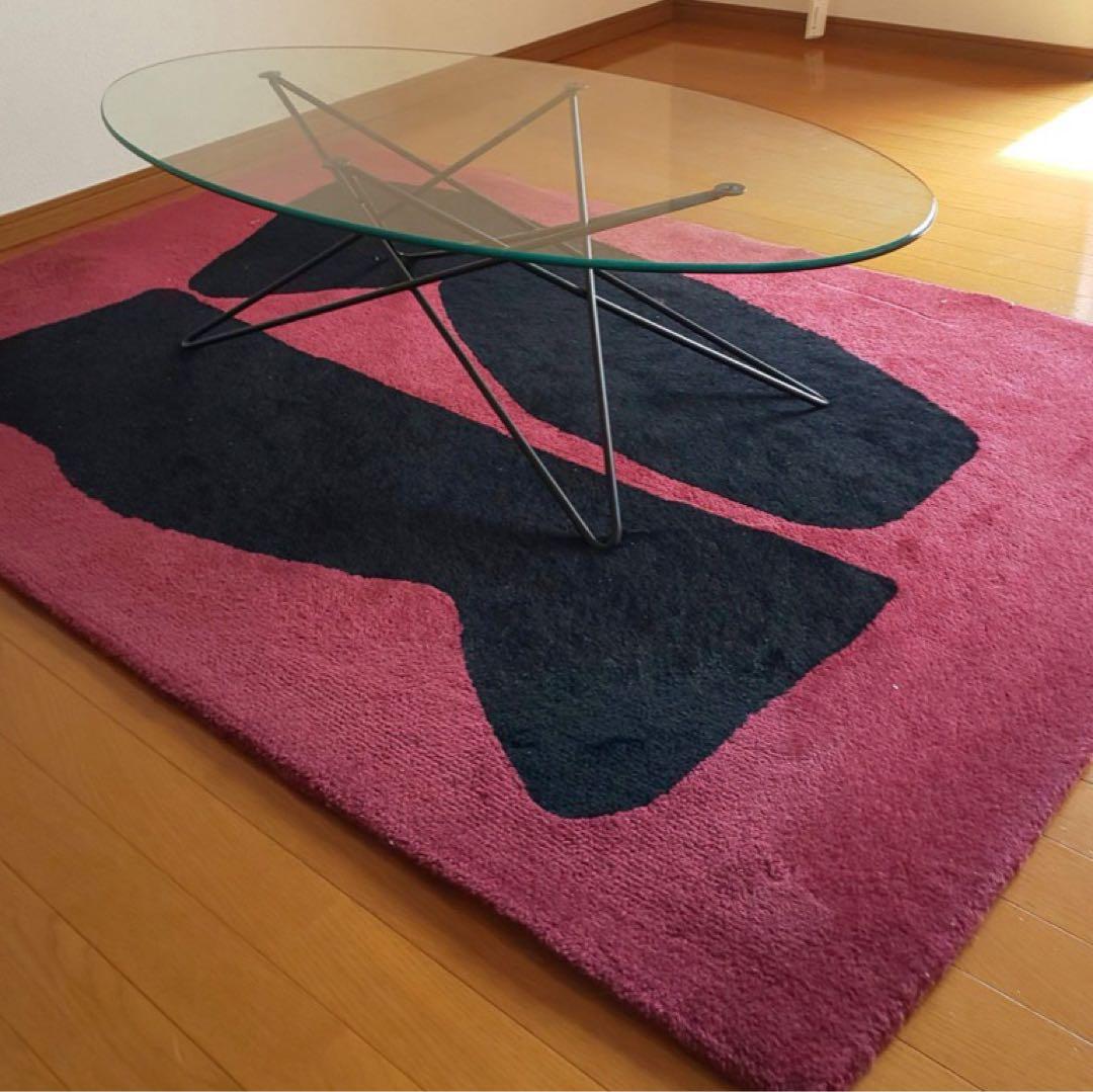 IDÉE イデー ヴィンテージラグ ワインレッド 抽象柄 総柄 178×120