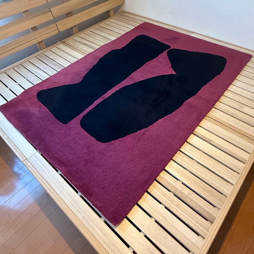 IDÉE イデー ヴィンテージラグ ワインレッド 抽象柄 総柄 178×120