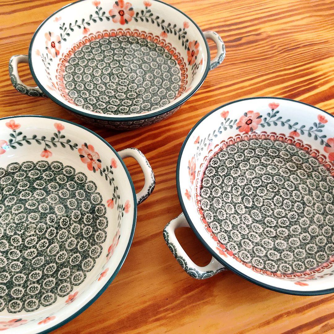 新品　ポーランド食器　取っ手付きボウル　緑　269　単品　ツェラミカ　アルテ