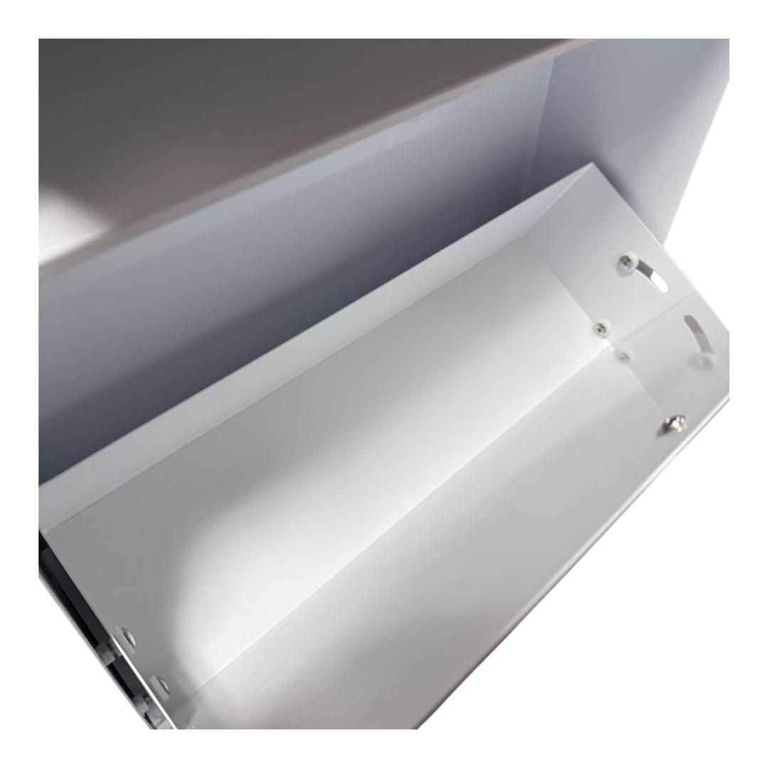 隠せる調味料ラック 前が開く 完成品 (ホワイト)