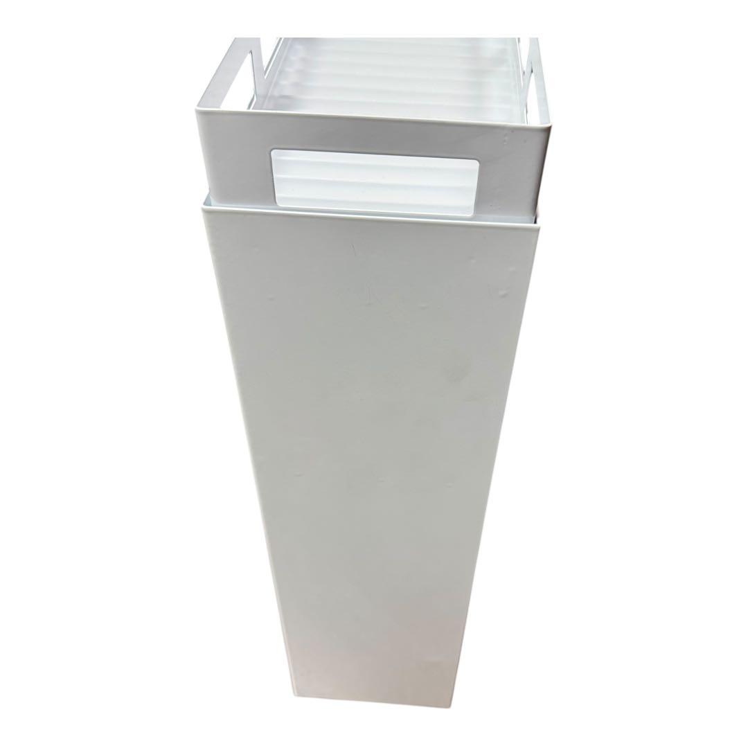 隠せる調味料ラック 前が開く 完成品 (ホワイト)