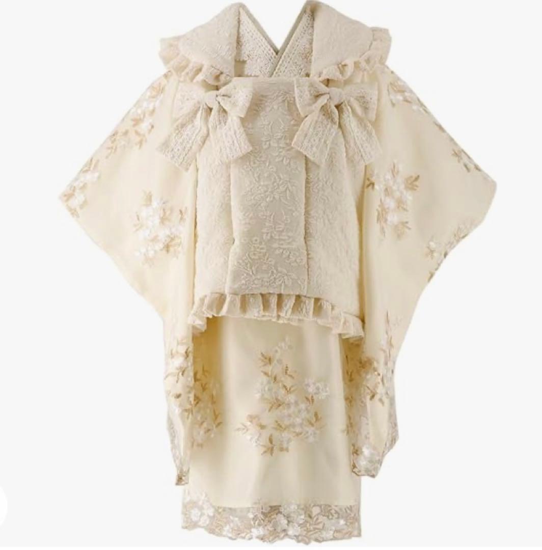 キャサリンコテージ 花刺繍チュールレース着物ワンピース＆ 被布セット 和装