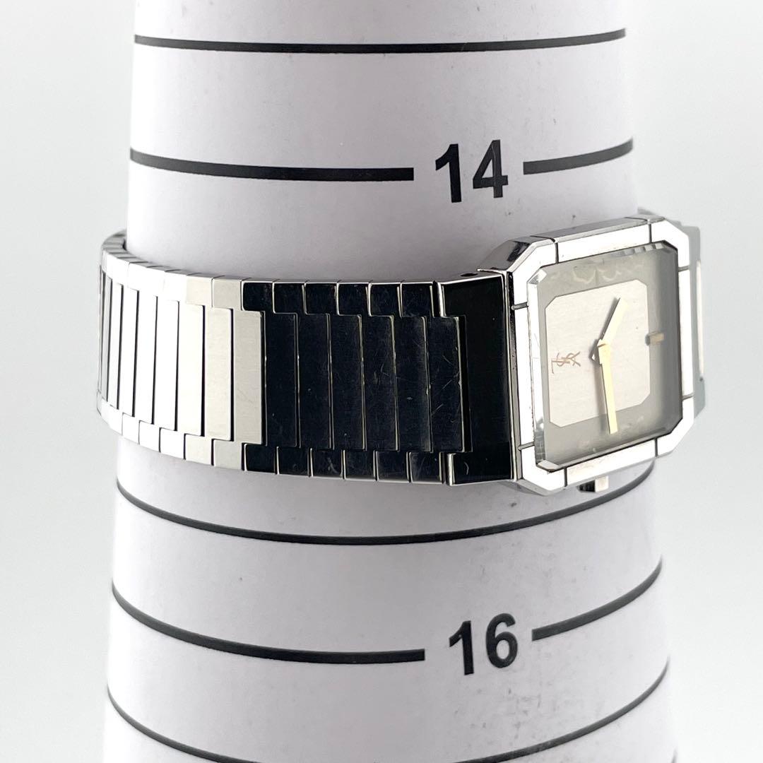 【稼働/新品電池】イヴサンローラン　スクエア　腕時計　クォーツ　シルバー