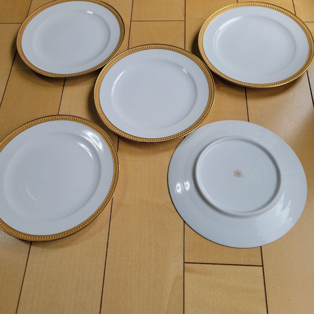 大倉陶園⑧クラウンエンボス　デザート皿5枚セット