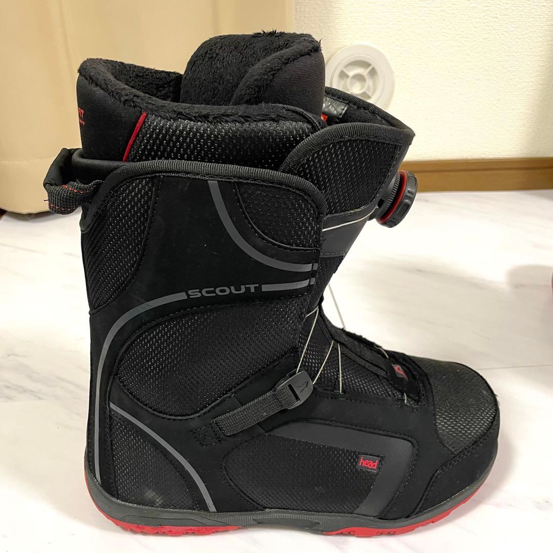 HEAD スノーボードブーツ　SCOUT ボア　27.5cmブラック/レッド