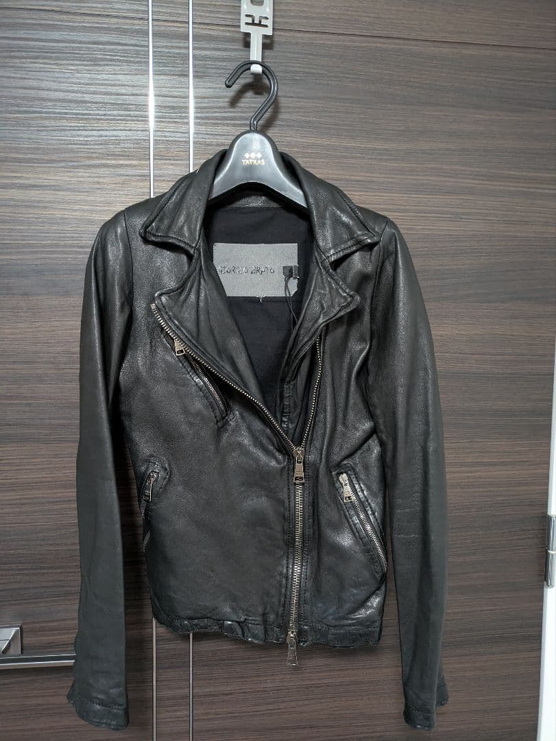 Giorgio Brato ブラックレザーライダースジャケット