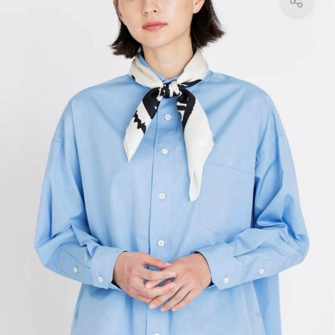 マニプリ　シルクスカーフ　オフホワイト×黒☆美品