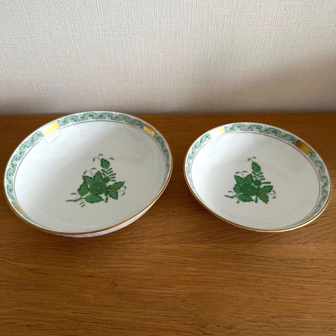 Herend アボニーグリーン大中小ボウル3点セット　廃盤品