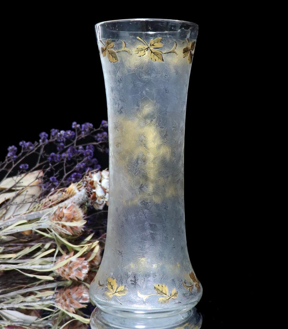 オールド・バカラ 1880年頃 グリフォンと百合の紋章 金彩大型花瓶 春海商店