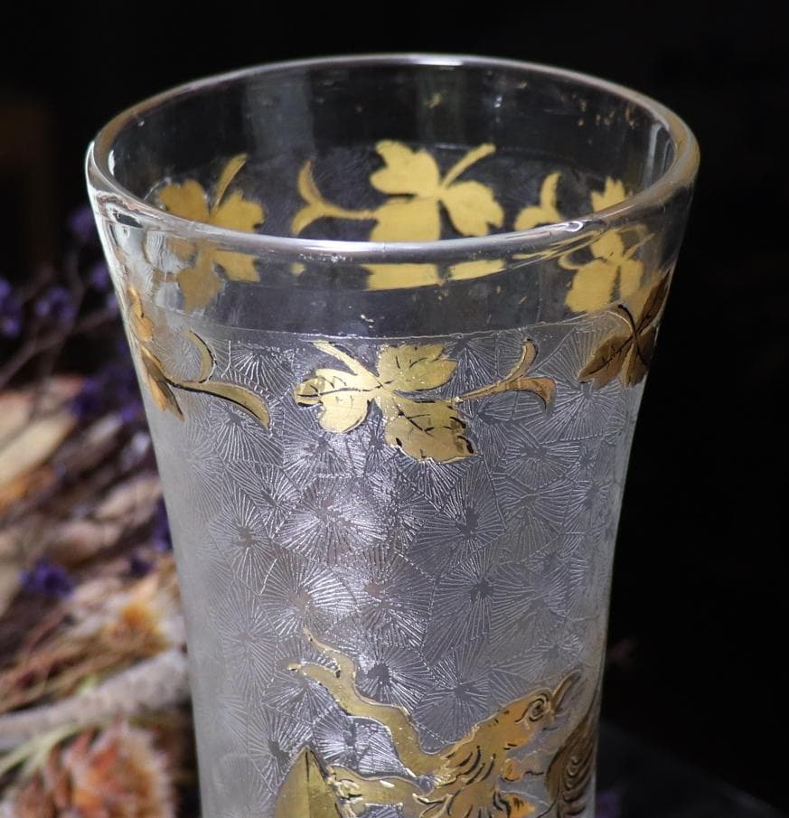オールド・バカラ 1880年頃 グリフォンと百合の紋章 金彩大型花瓶 春海商店