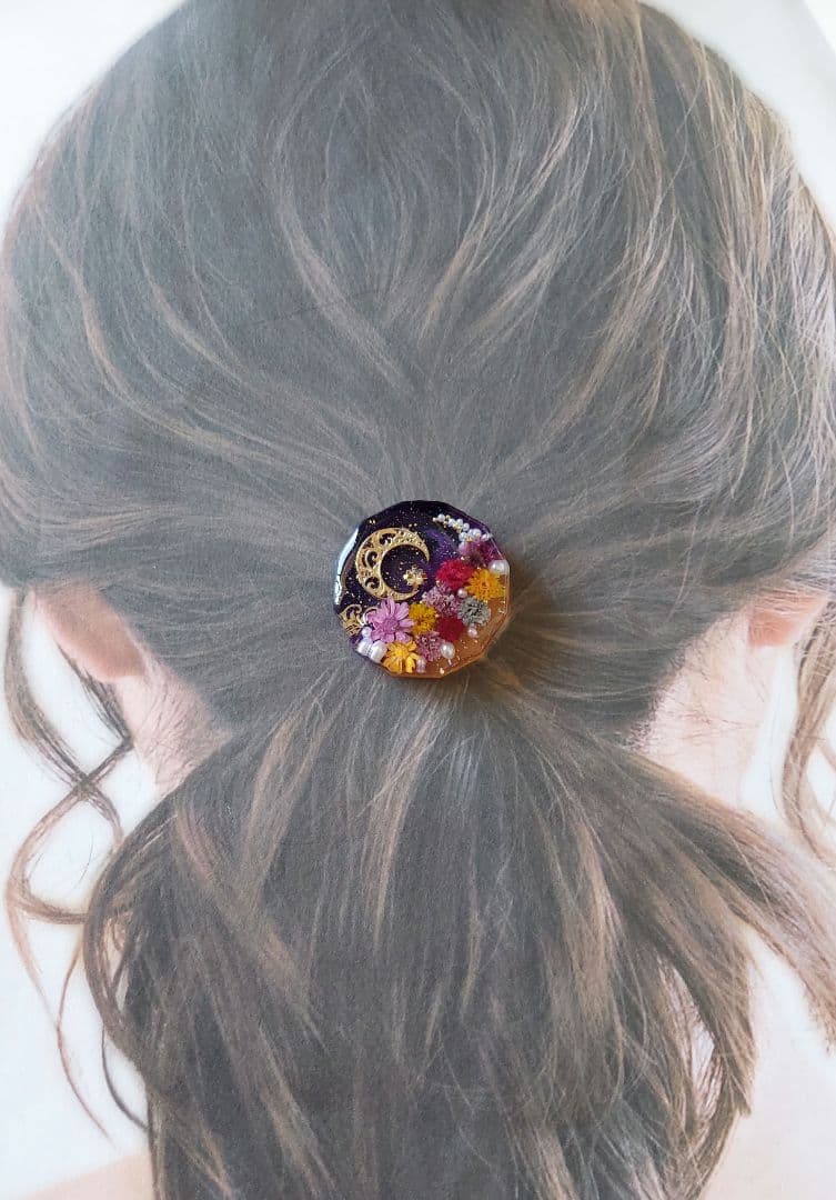 【1632】レジン　ハロウィン　ヘアゴム　ポニーフック　ブロ―チ　ハンドメイド