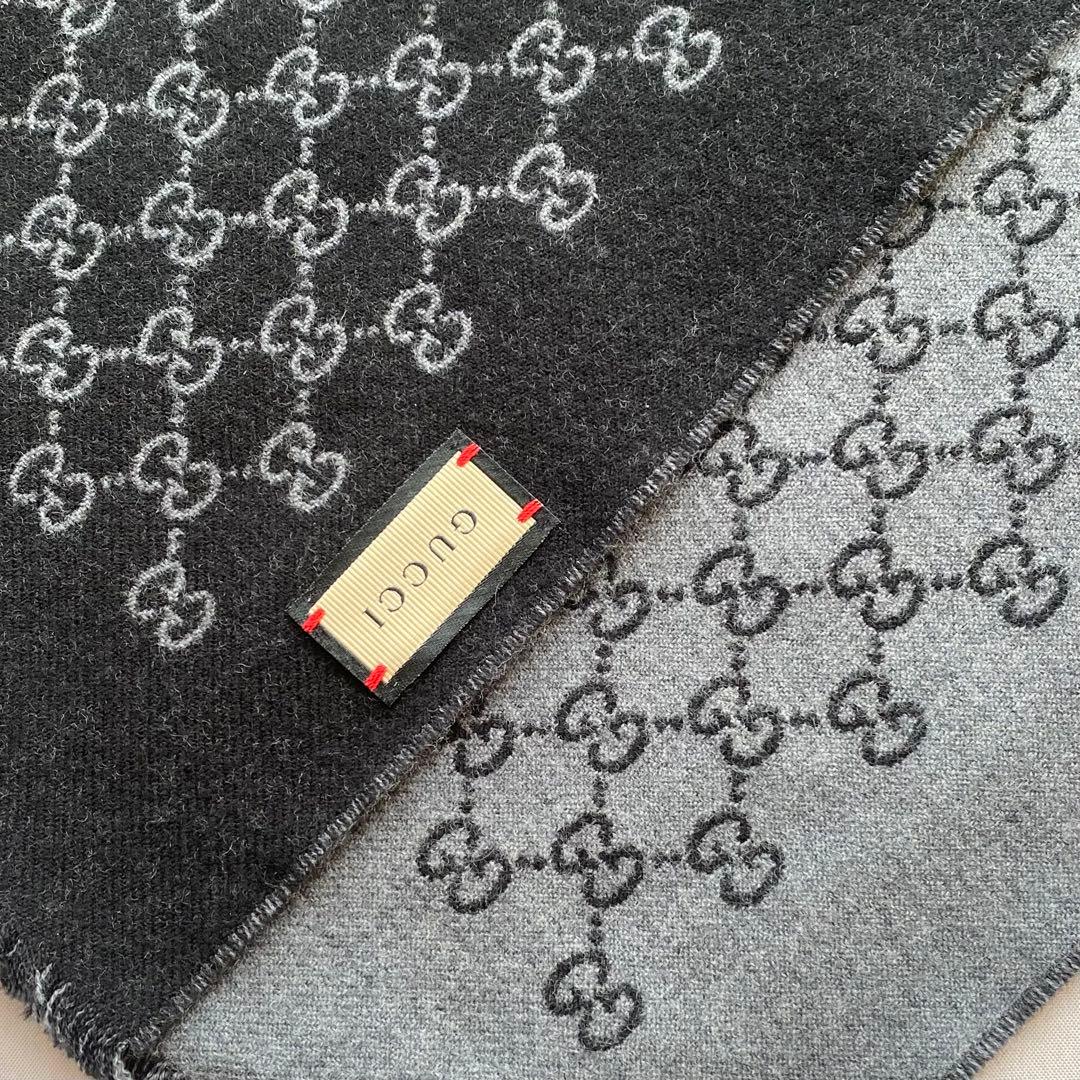 新品未使用 GUCCI グッチ GG ウールシルクリバーシブル マフラー