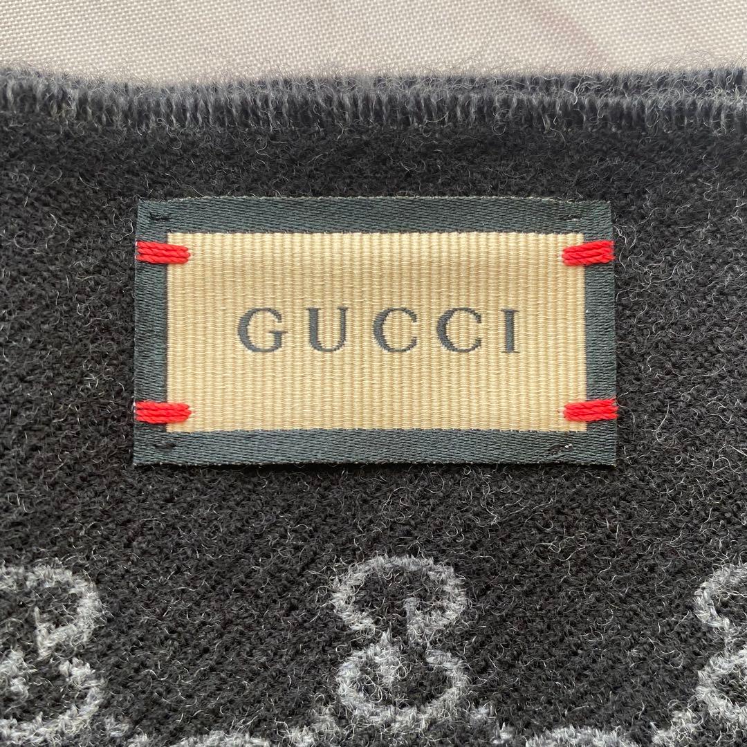 新品未使用 GUCCI グッチ GG ウールシルクリバーシブル マフラー
