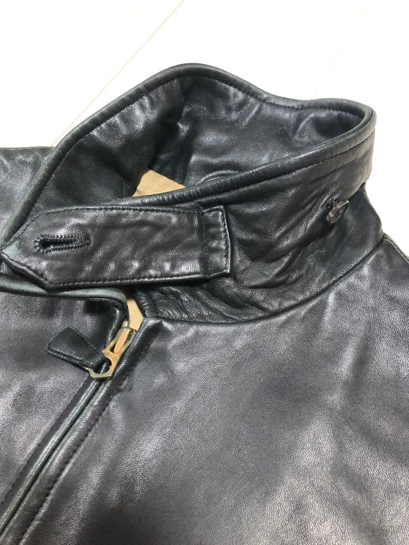 【美品L】ラルフローレン　レザージャケット　BLACK スイングトップ