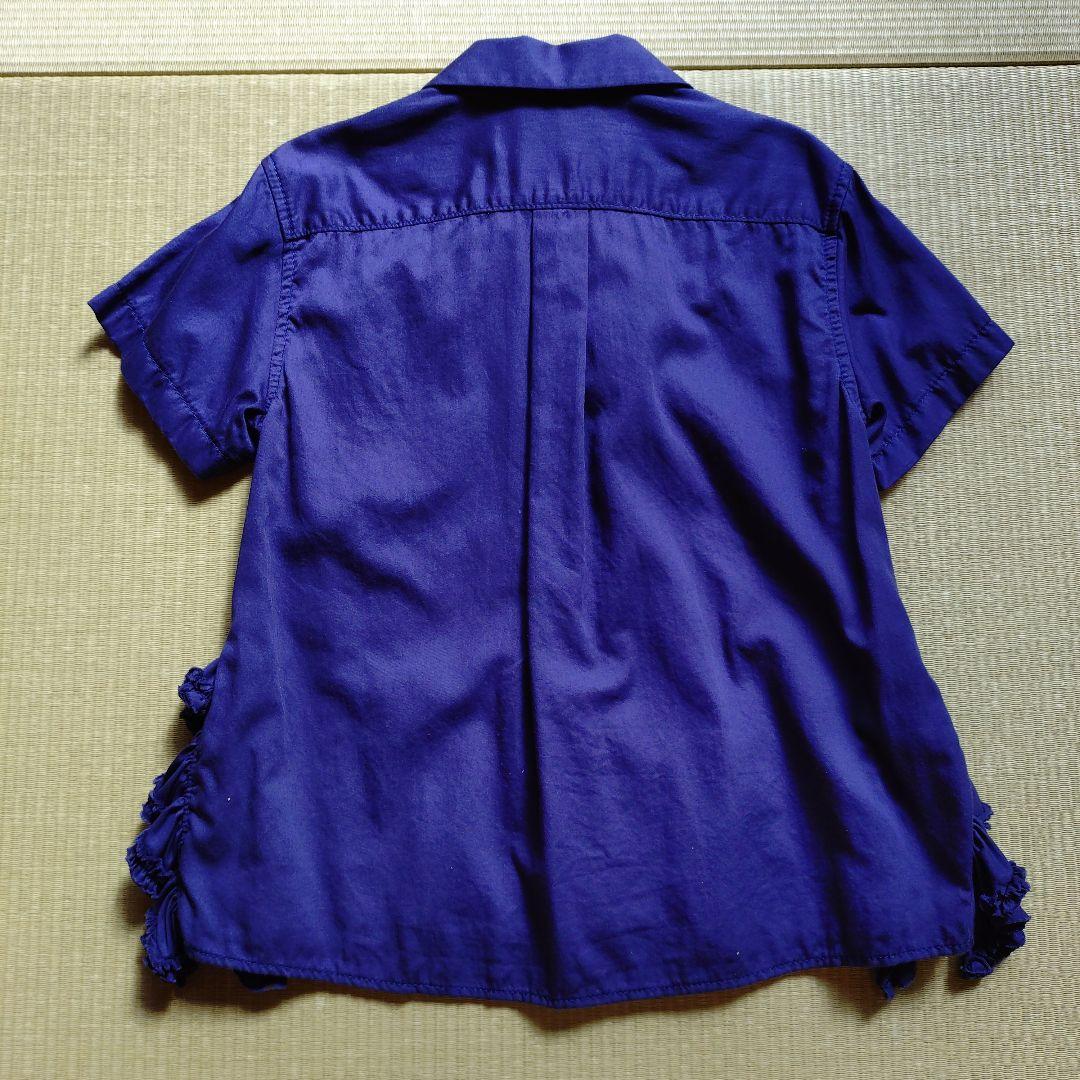 tao COMME des GARCONSネイビー 半袖シャツ S フリル付き