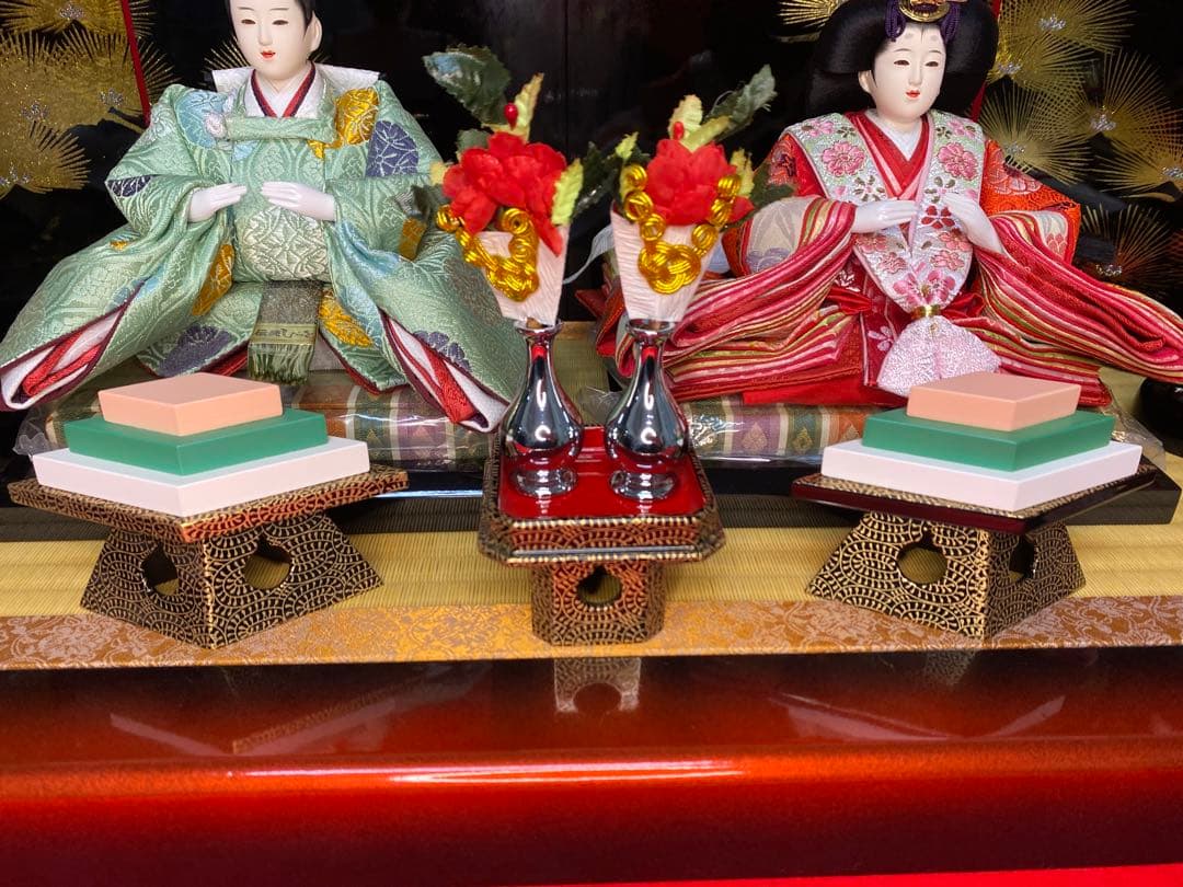 アウトレット商品・東京久月　雛人形親王平飾り・間口約６５×奥行約３５×高約３１㎝