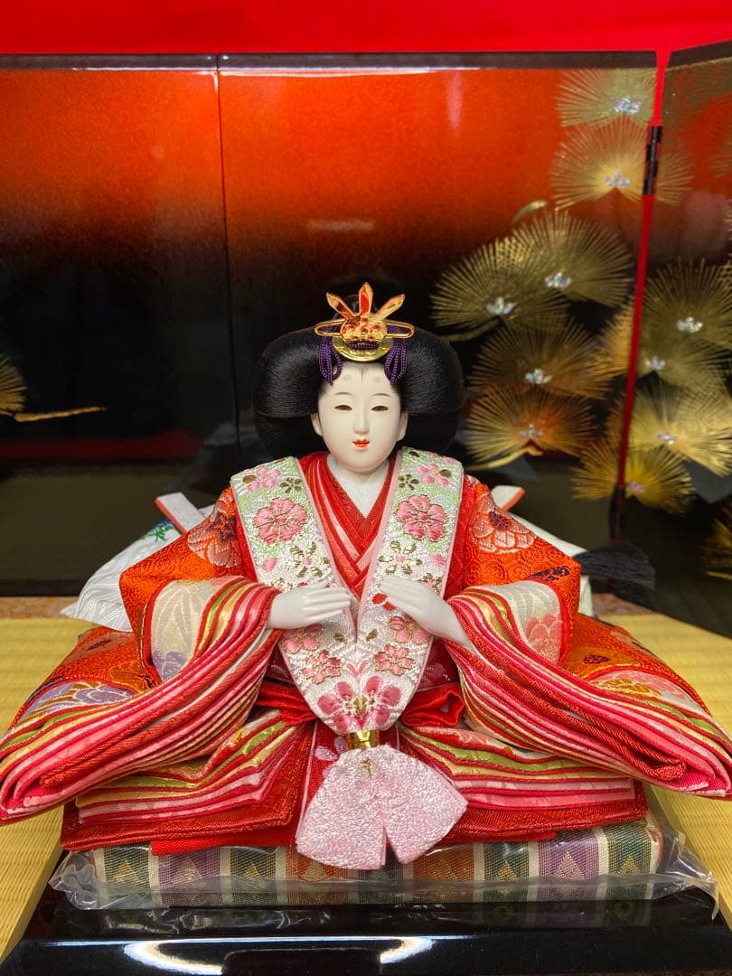 アウトレット商品・東京久月　雛人形親王平飾り・間口約６５×奥行約３５×高約３１㎝