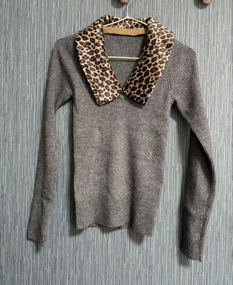 トップス Bibiy CHER LEOPARD KNIT GRAY