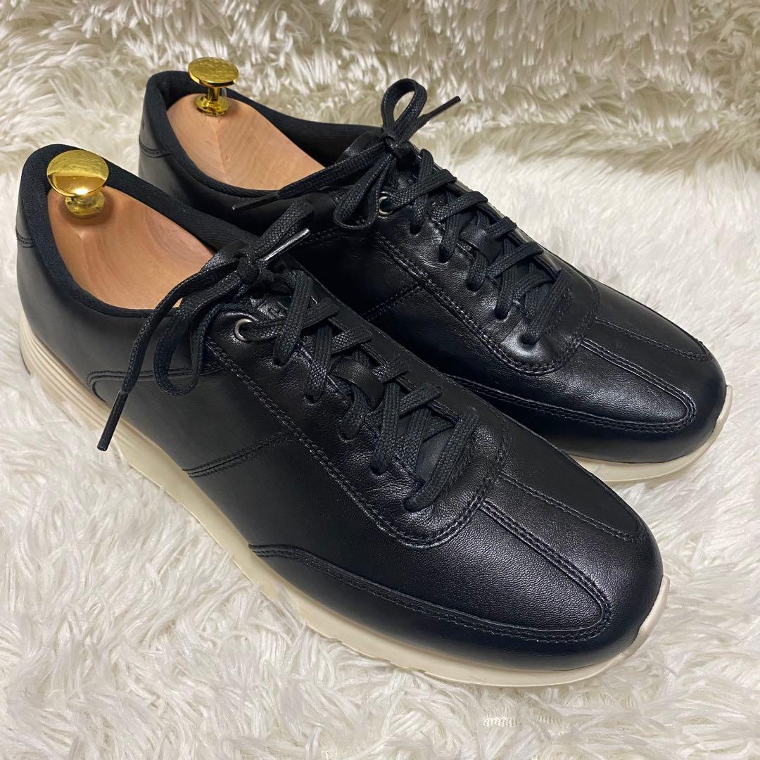 ✨定3.2万✨コールハーングランドクロスコートランナーmensレザースニーカー黒