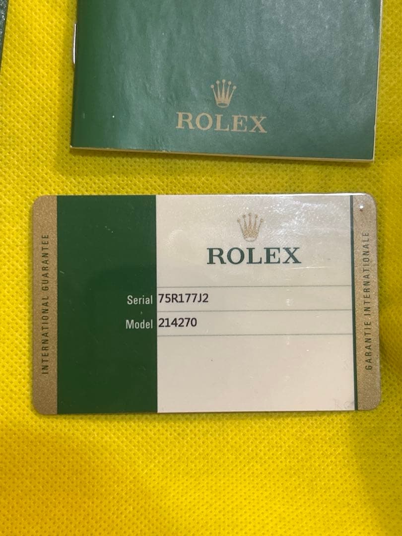 ロレックス　ギャランティー　　保証書　214270 75R177J2 ROLEX