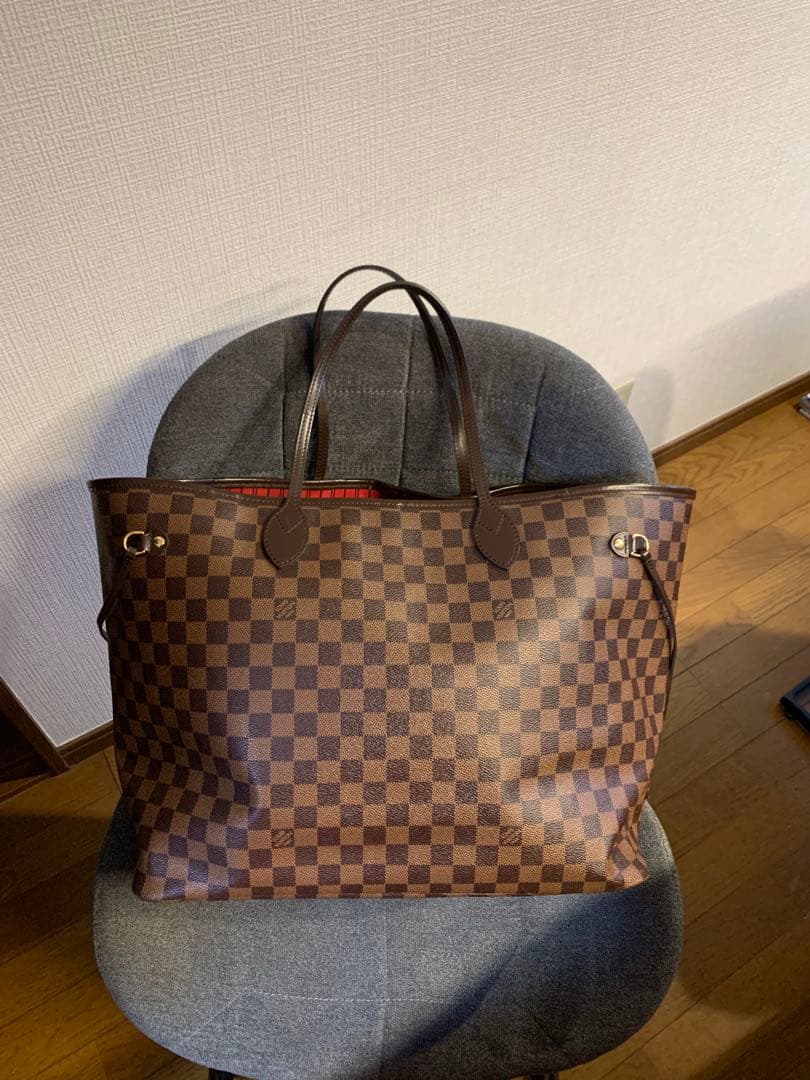 ダミエ・キャンバス トートバッグ ブラウン