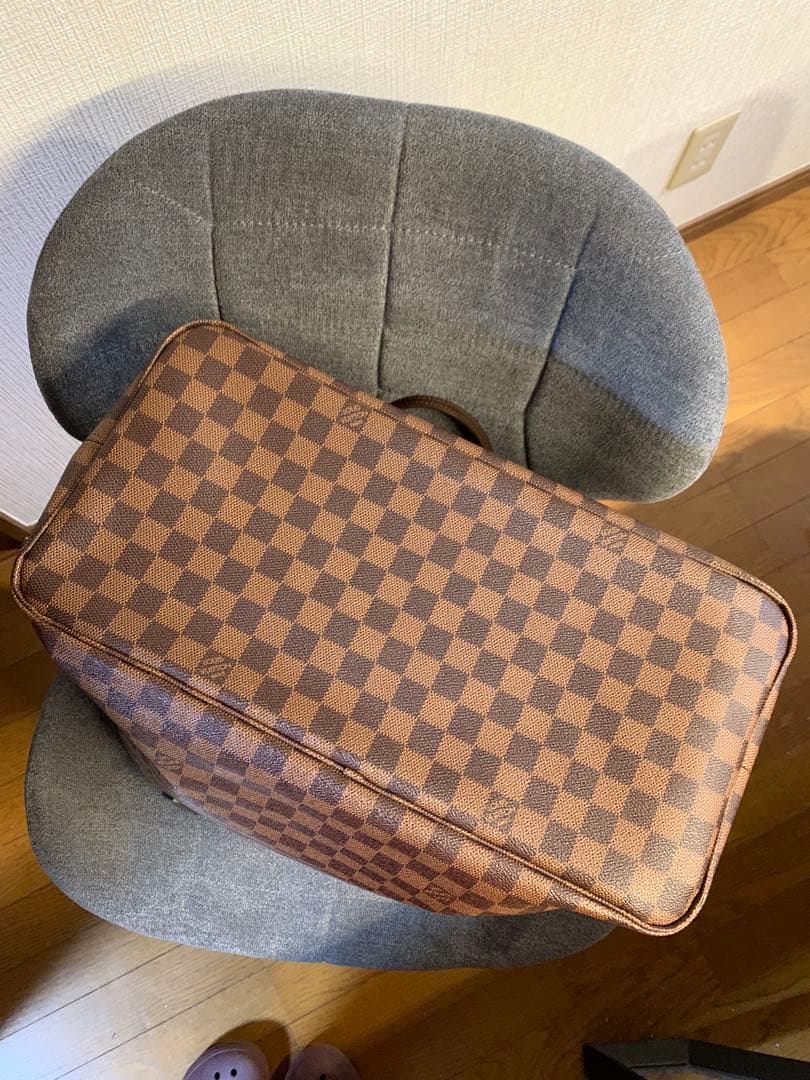 ダミエ・キャンバス トートバッグ ブラウン