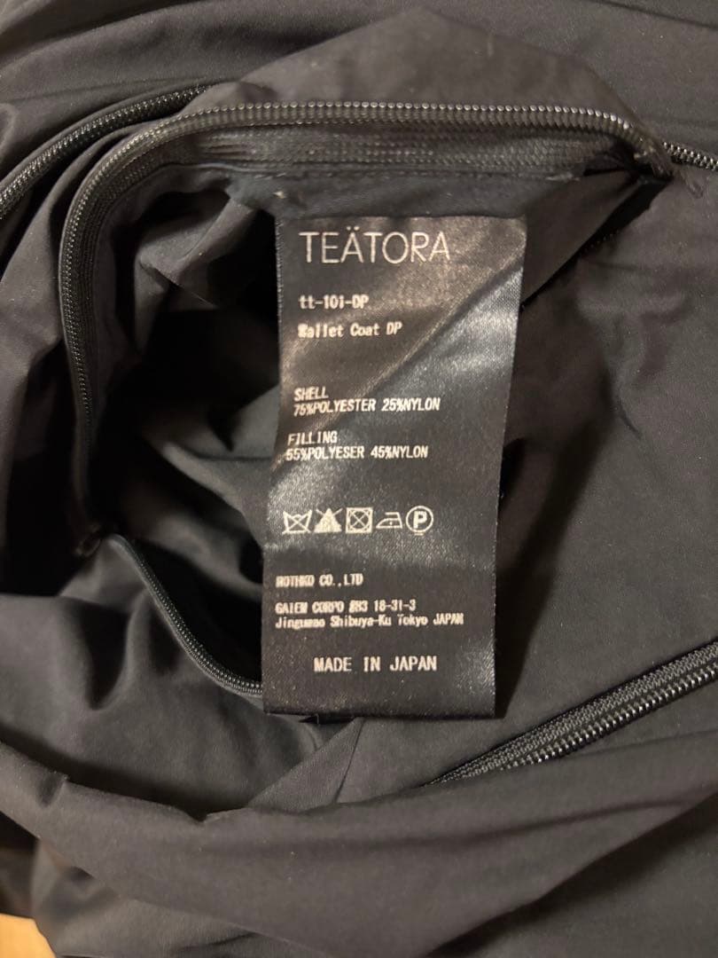 ジャケット・アウター TEATORA WALLET COAT dual point 3 BLACK