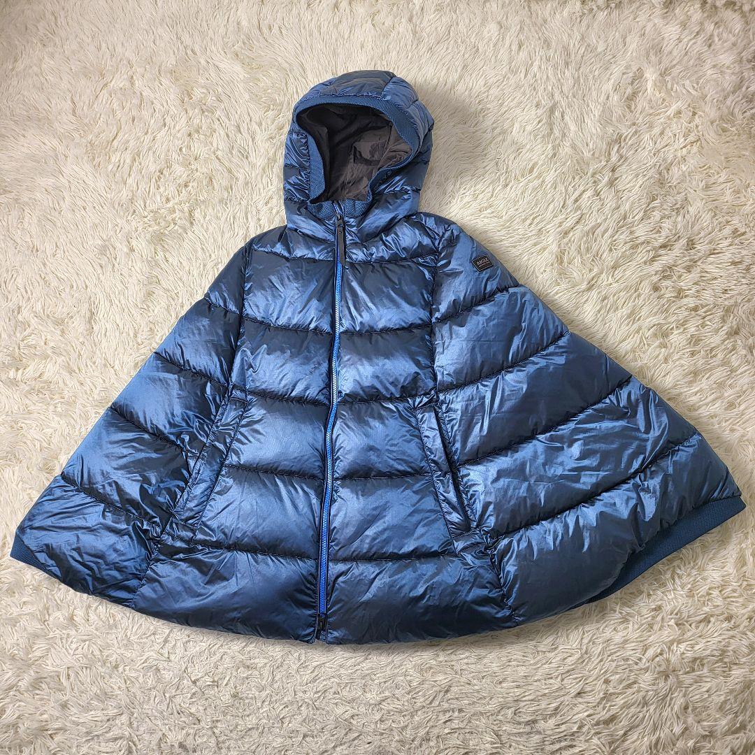 【極美品】AIGLE バベリーポンチョダウン ブルー　S