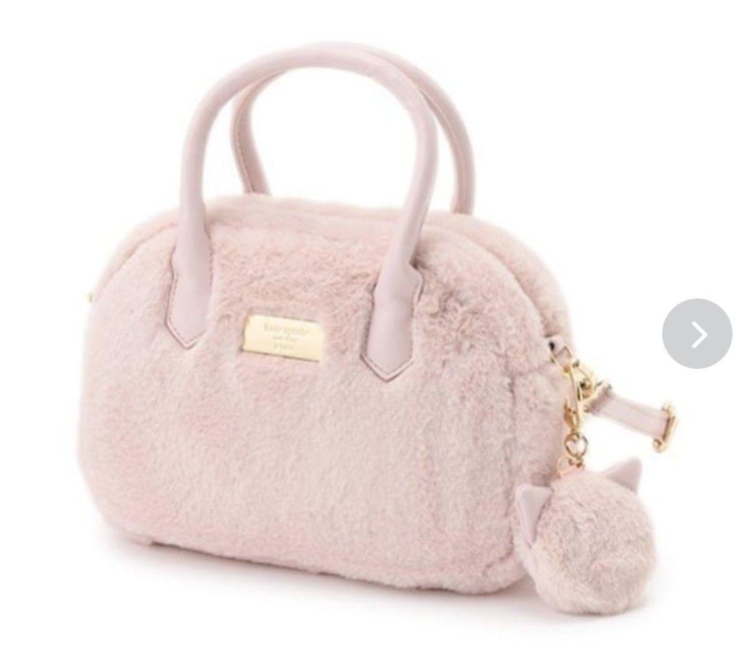 kate spade new york ファー ショルダーバッグ 猫チャーム