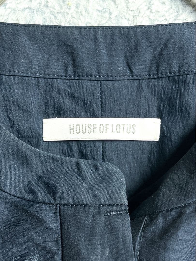 【HOUSE OF LOTUS】コットン混 バンドカラースキッパーシャツ M