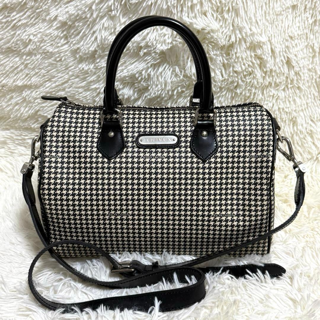 【美品⭐️】ラルフローレン 千鳥格子 2way ミニボストンバッグ 斜め掛け