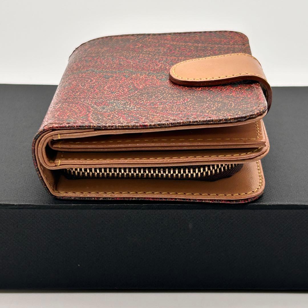 ✨美品✨ ETRO エトロ 二つ折り財布 レザー ラウンドファスナーペイズリー柄
