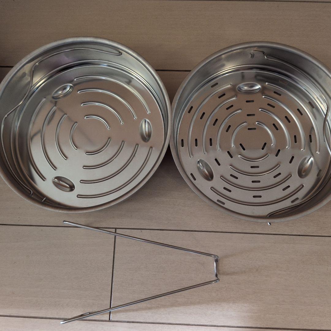 Fissler　フィスラー　ステンレス圧力鍋 蒸し器・ガラス蓋付き
