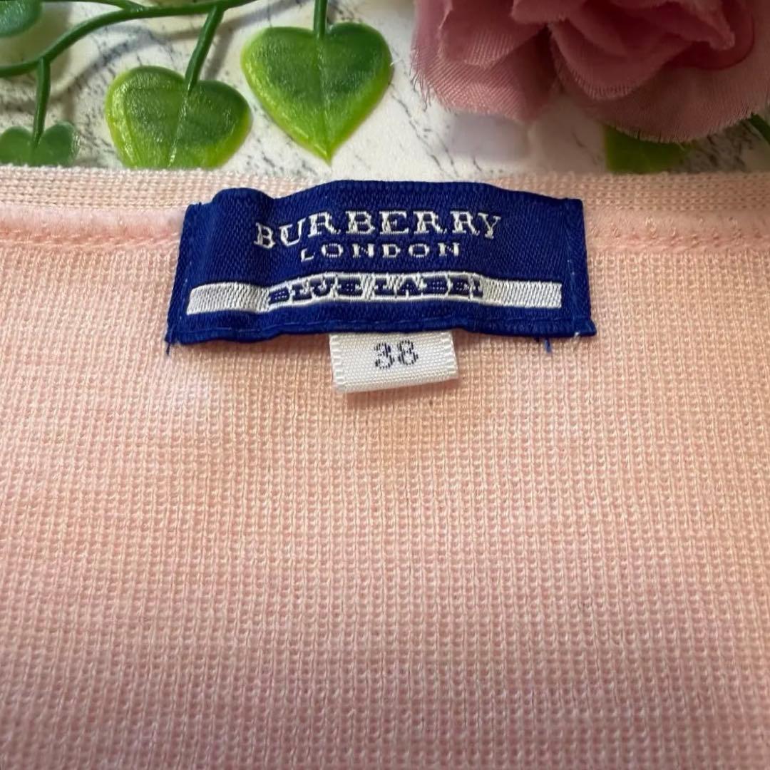 美品♡バーバリー　セーター　ニット　ウール混　薄手　ホースロゴ刺繍　チェック　M