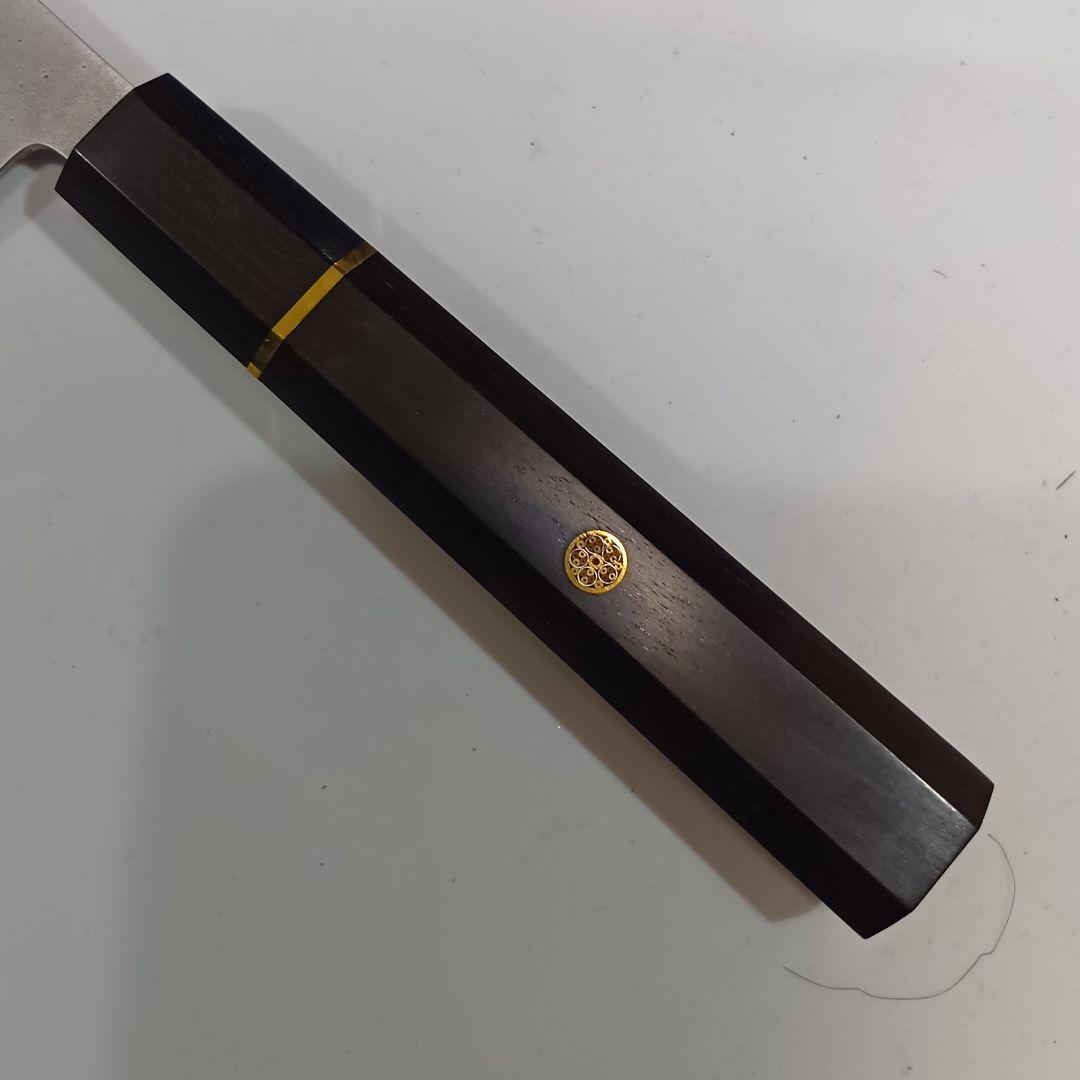 銀三 本鍛造 なしじ 和牛刀 包丁 21cm 牛刀 金巻黒檀八角柄