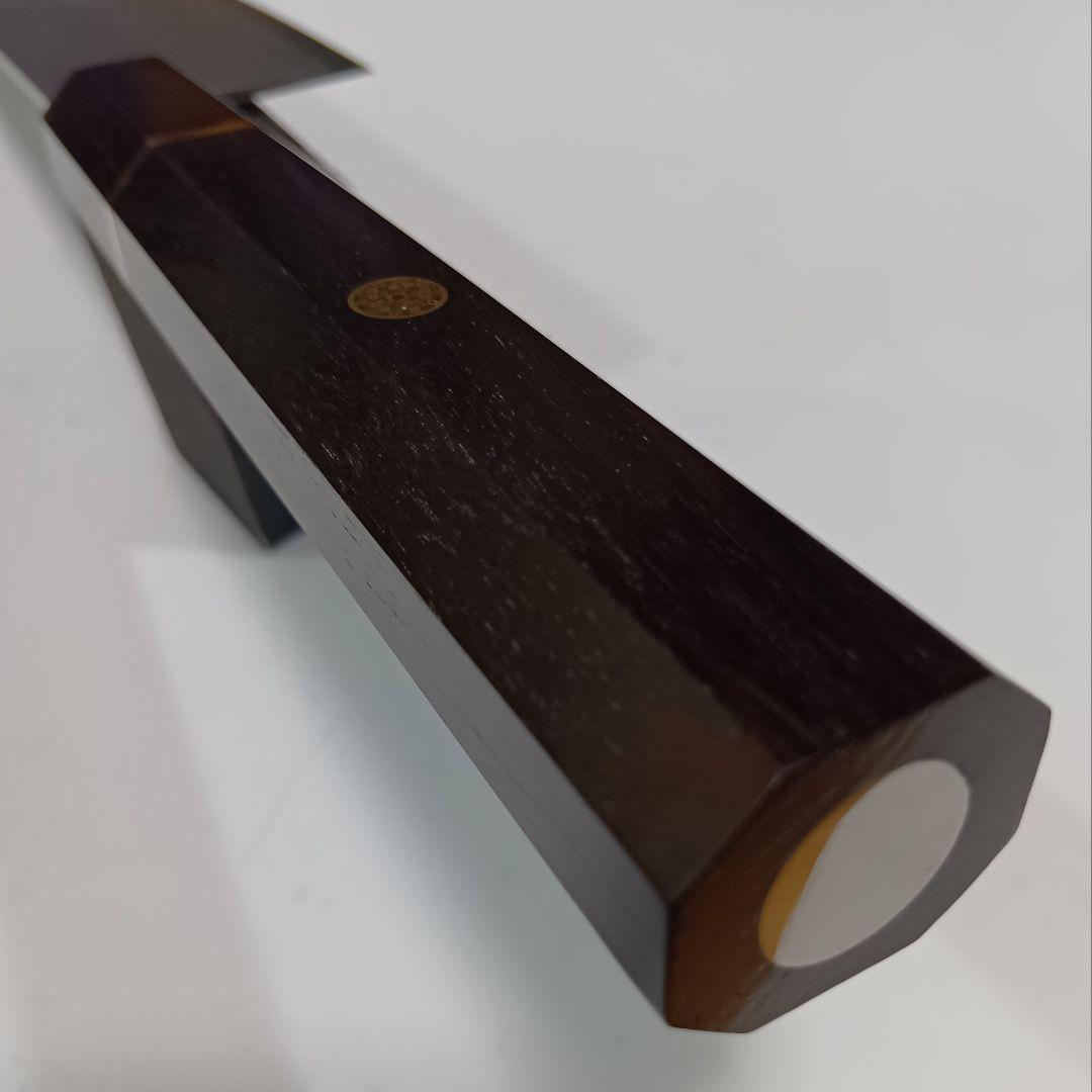 銀三 本鍛造 なしじ 和牛刀 包丁 21cm 牛刀 金巻黒檀八角柄